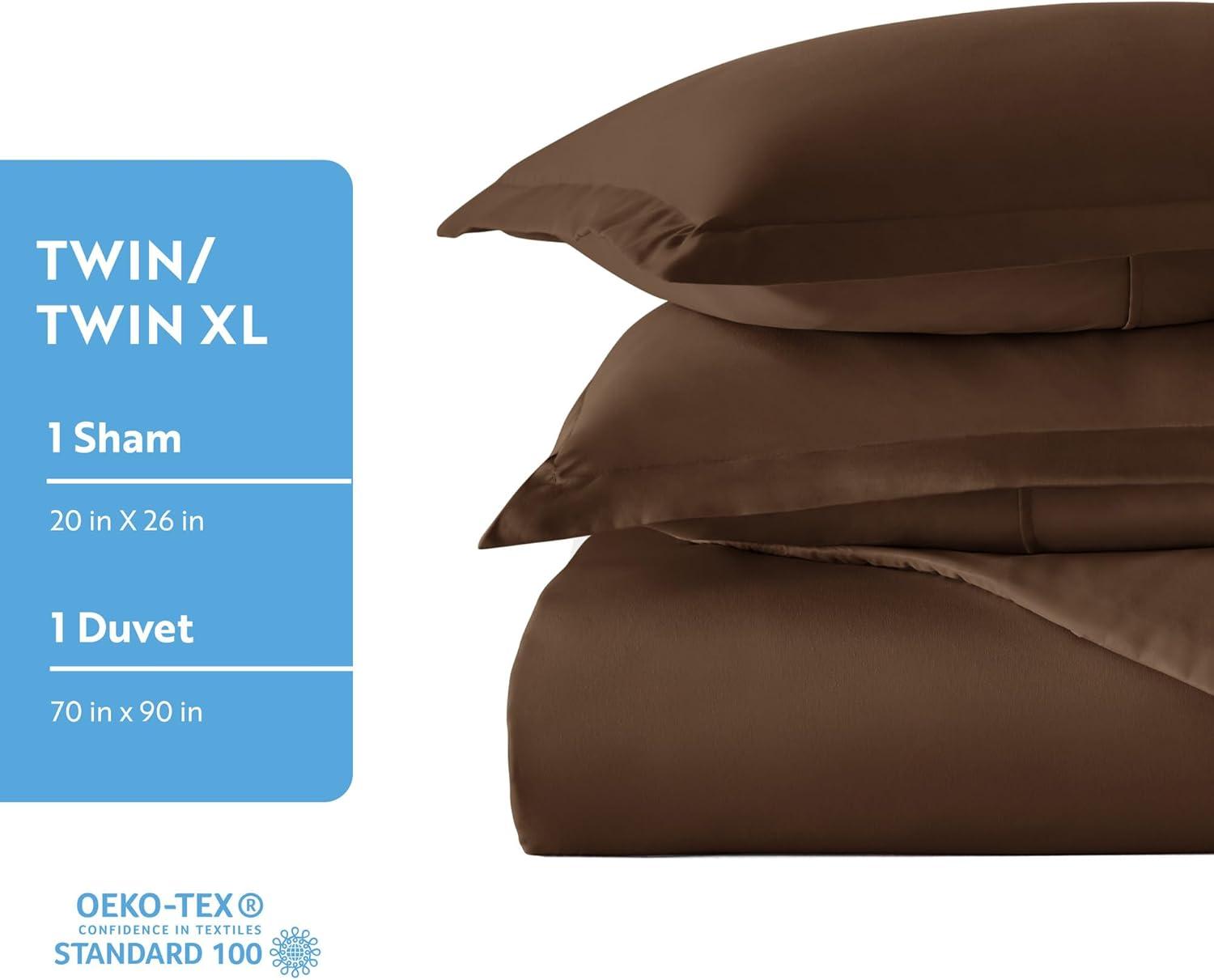Chocolate 3 Piece Duvet Cover Set Full/Queen, by Simply Soft