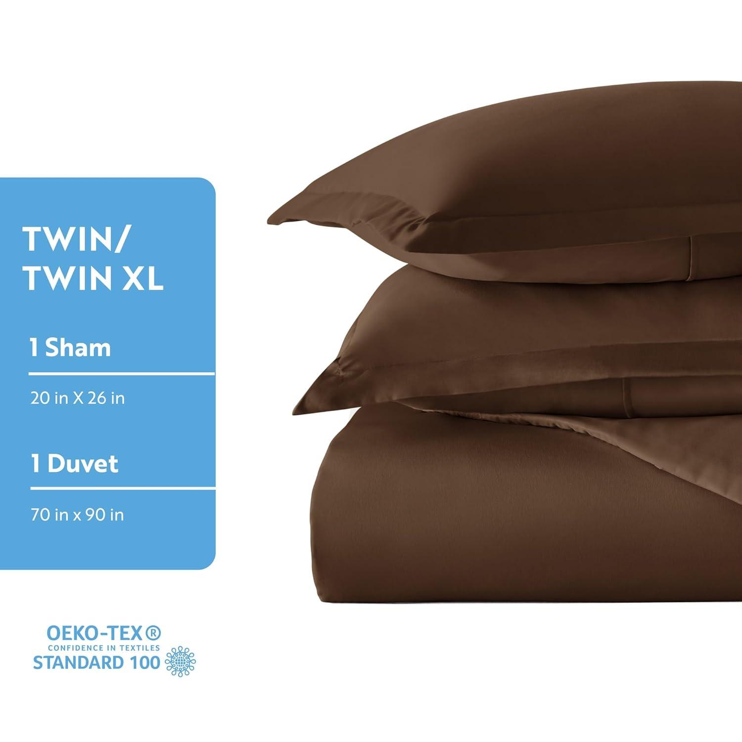 Chocolate 3 Piece Duvet Cover Set Full/Queen, by Simply Soft