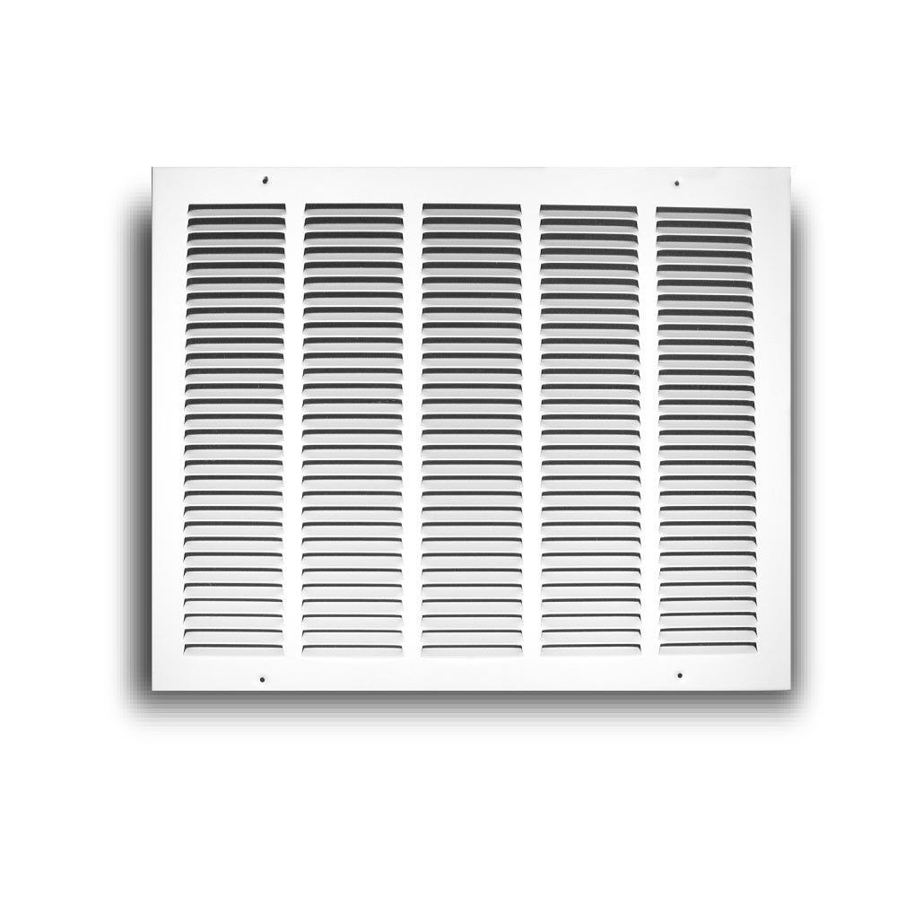 14 in. x 6 in. White Stamped Return Air Grille