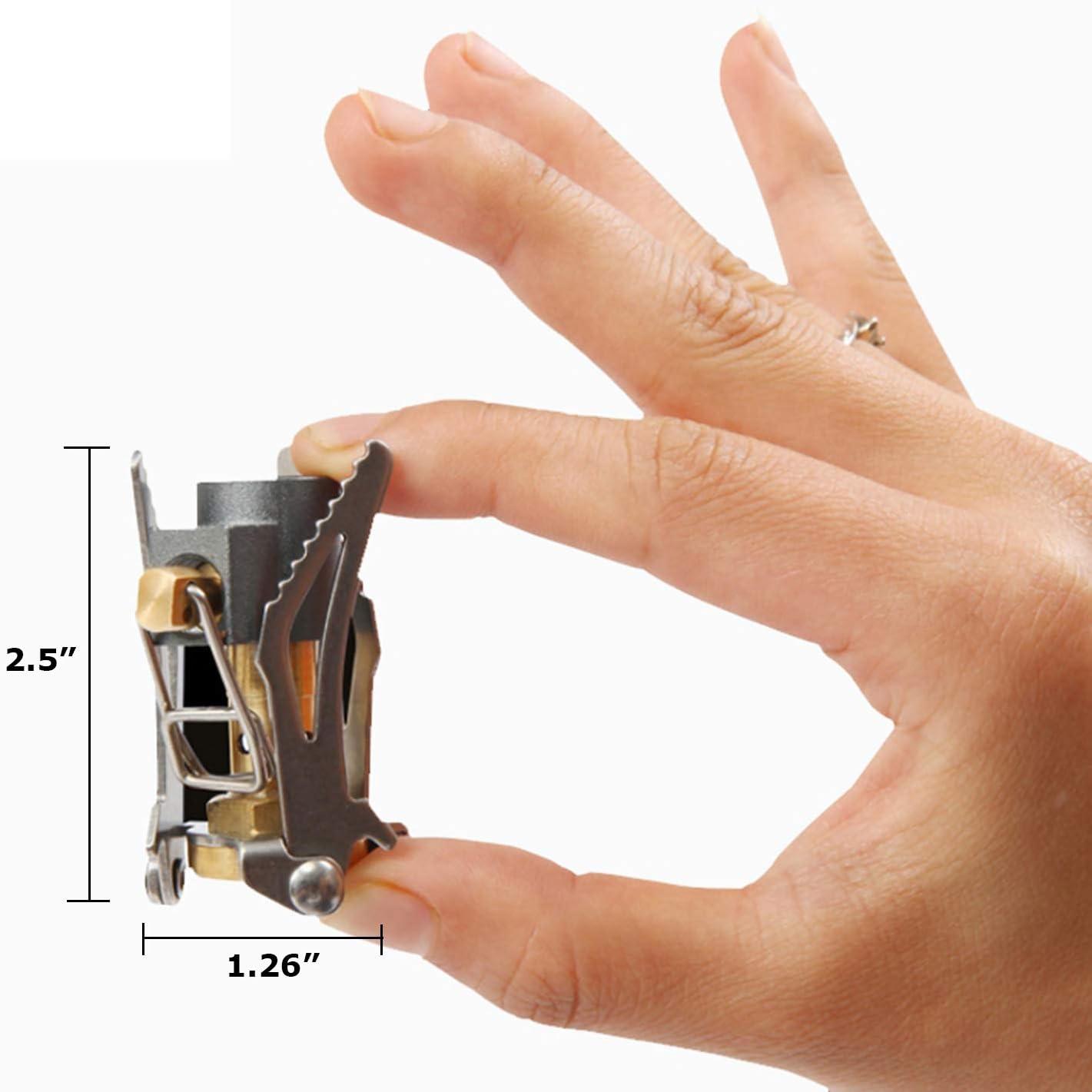 DESERT & FOX Ultralight Mini Camping Stove, 2600W Power Titanium Alloy Automatic Foldable Outdoor Cookware Tool for Picnic, Cookout, Camping, Hiking