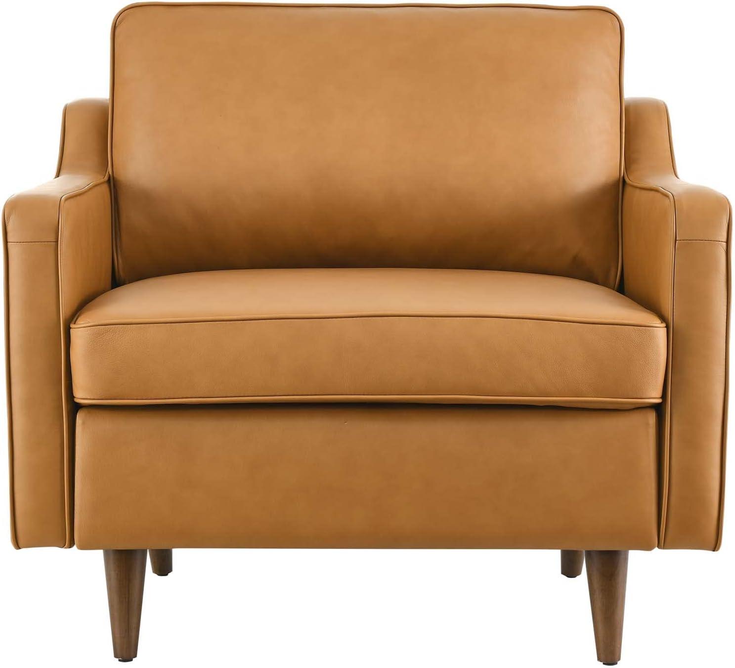 Modway Impart Genuine Leather Armchair in Tan