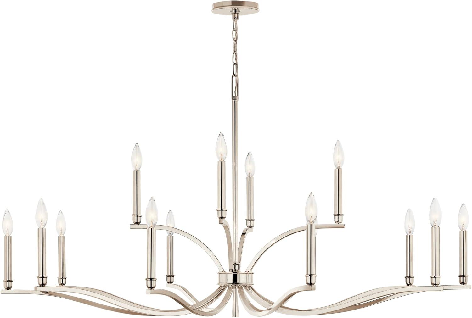 Kichler 52698 Malene 14 Light 53" Wide Taper Candle Style Chandelier - Nickel