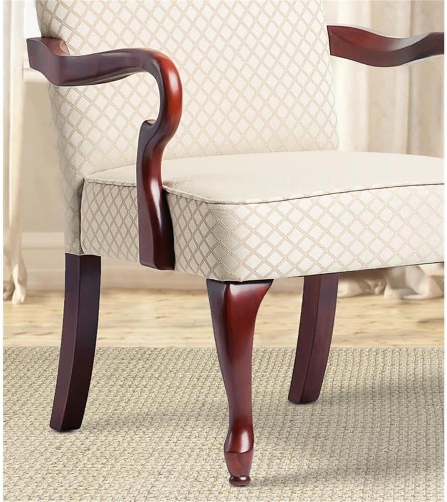 Comfort Pointe Derby Gooseneck Arm Chair Beige: Upholstered Polyester/Cotton, Wood Legs, Foam Fill