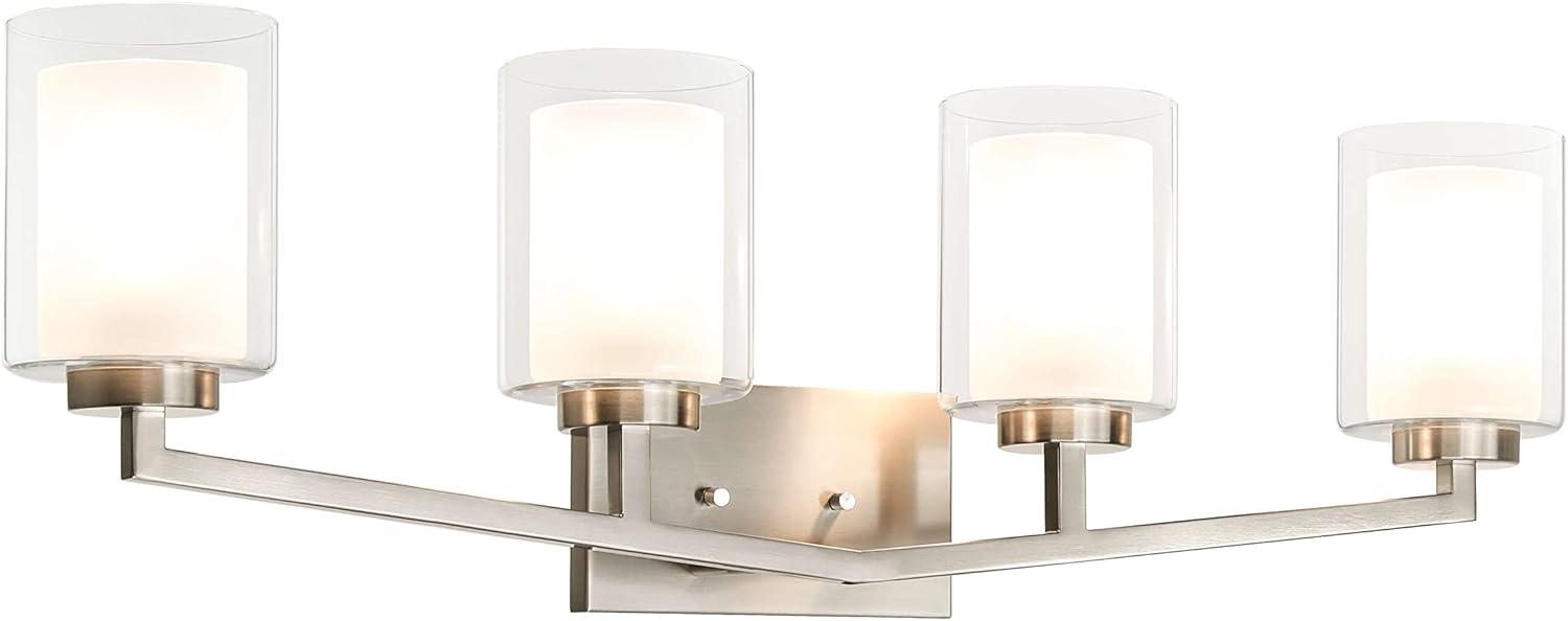 Brushed Nickel 4-Light Modern Dimmable Vanity Fixture