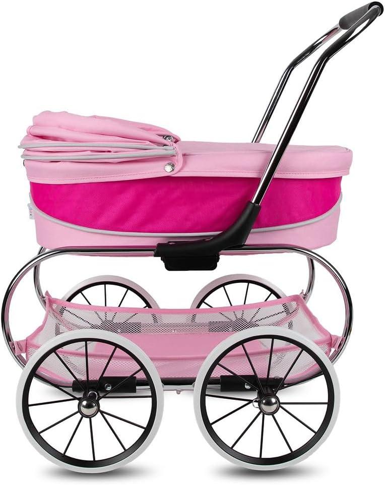 Valco Baby Princess Doll Stroller, High Quality Toy Stroller for Toddlers & Children, Excellent Holiday Gift for Realistic Pretend Play - Hot Pink