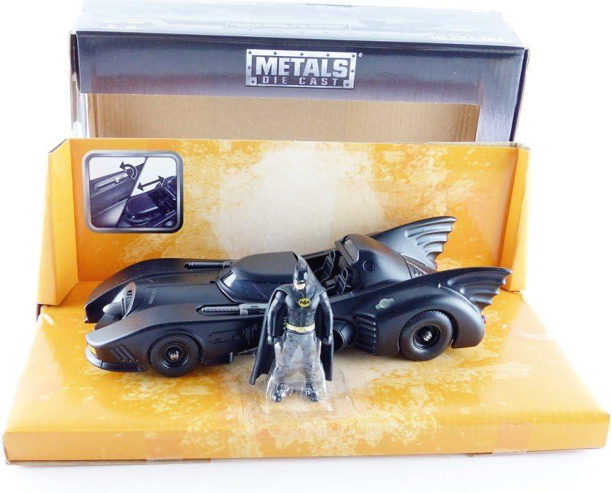 1989 Movie Batmobile Black Chrome Finish 1:24 Scale Die-Cast Metal Vehicle with Mini-Figure - Exclusive