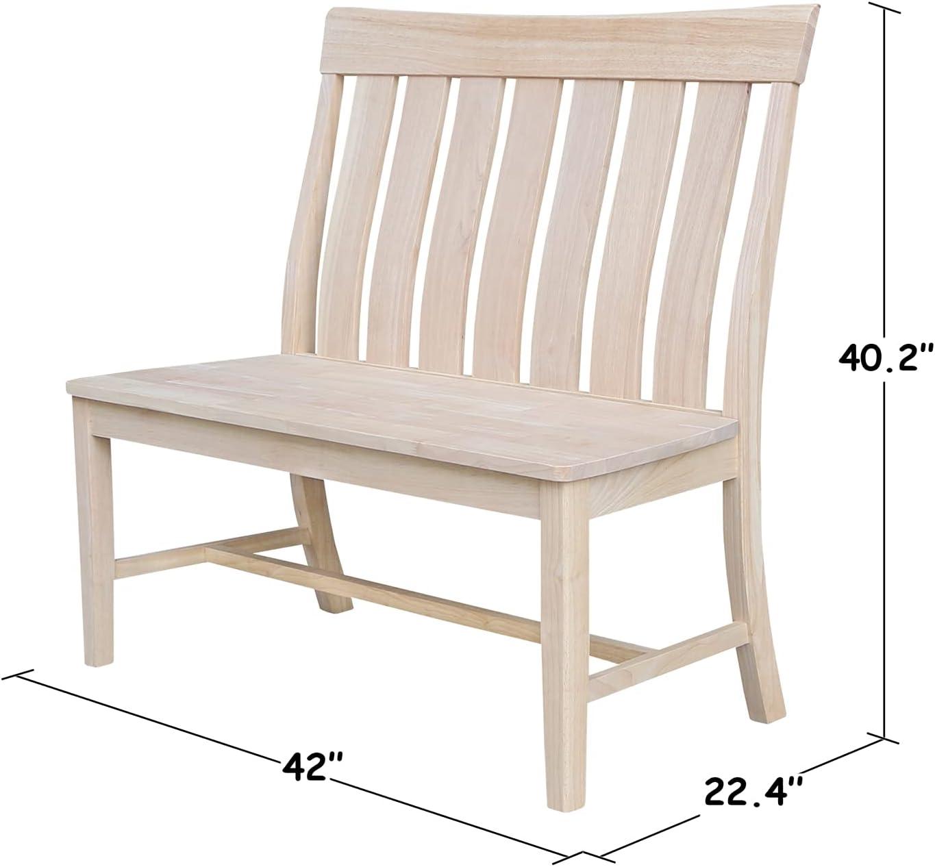 Ava Solid Wood Bench - Unfinished