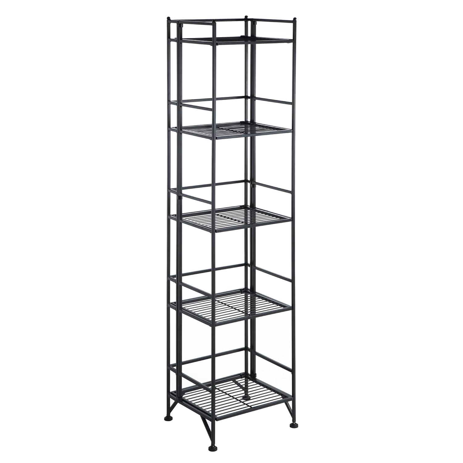 Convenience Concepts Designs2Go 5-Tier Folding Metal Shelf in Black Metal Finish