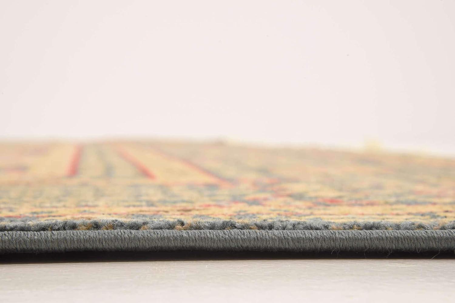 Unique Loom Palace Collection Area Rug (10'Square, Brown/ Light Blue)