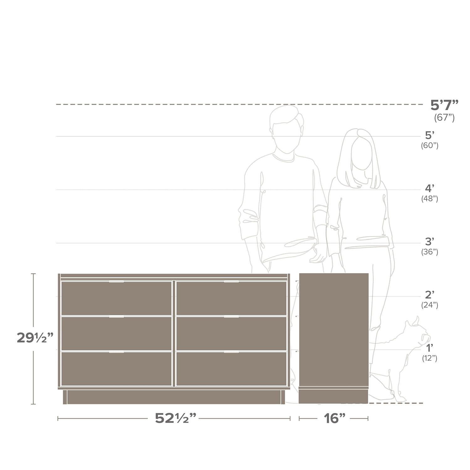 Chaunta 52.5'' W 6 - Drawer Dresser