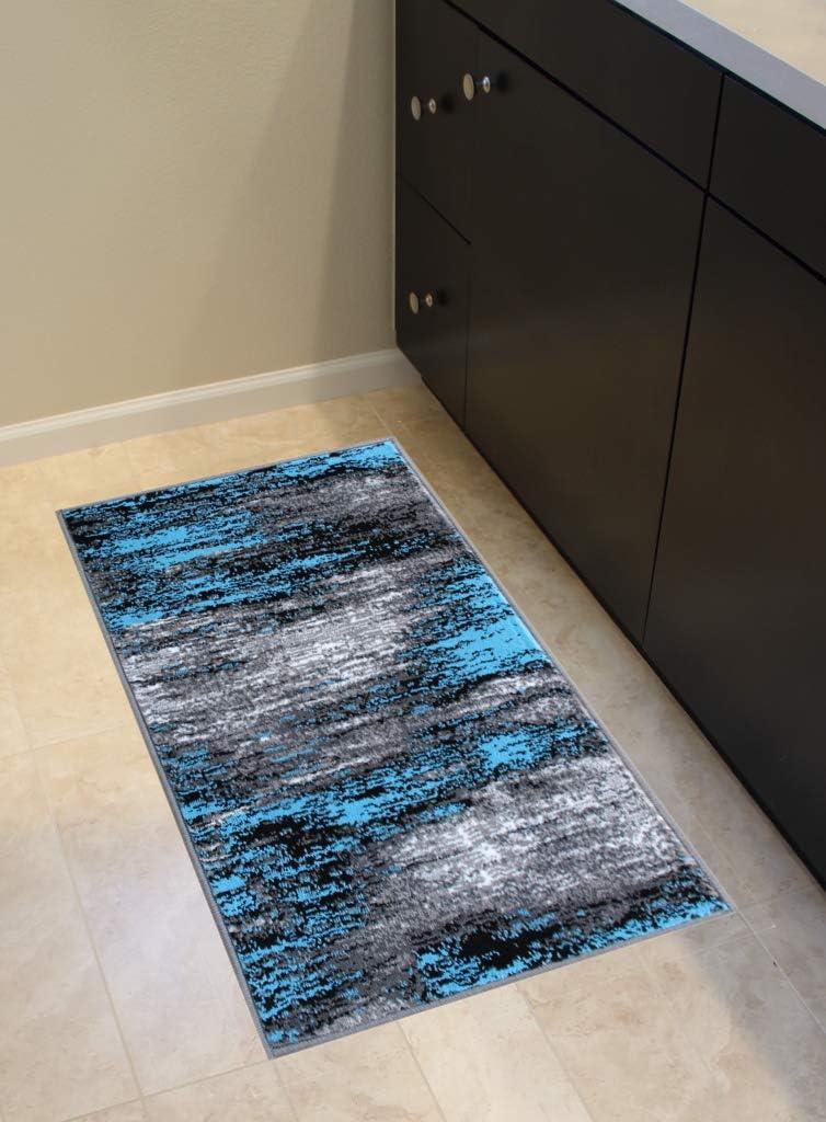 Masada Rugs 2'x3' Modern Contemporary Ombre Area Rug Mat in Red, Gray and Black - Design Trz863
