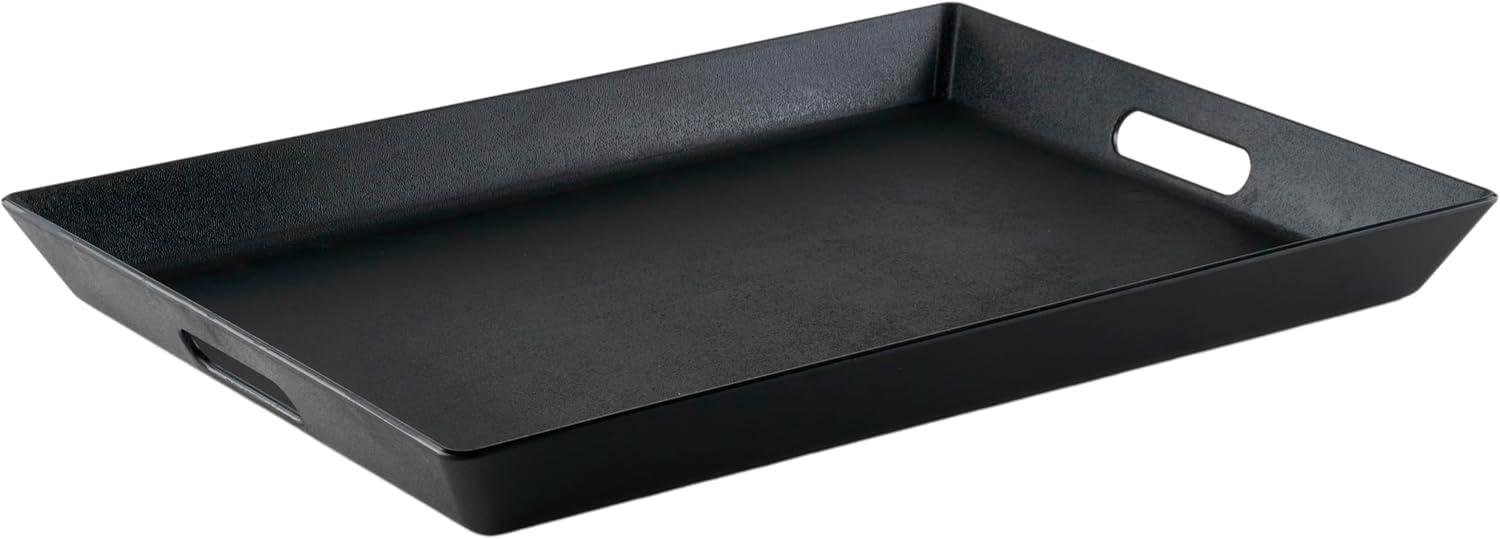 dxynlzq G.E.T. RST-1522-BK Non-Skid Ottoman / Coffee Table Serving Tray  15" x 20"  Black