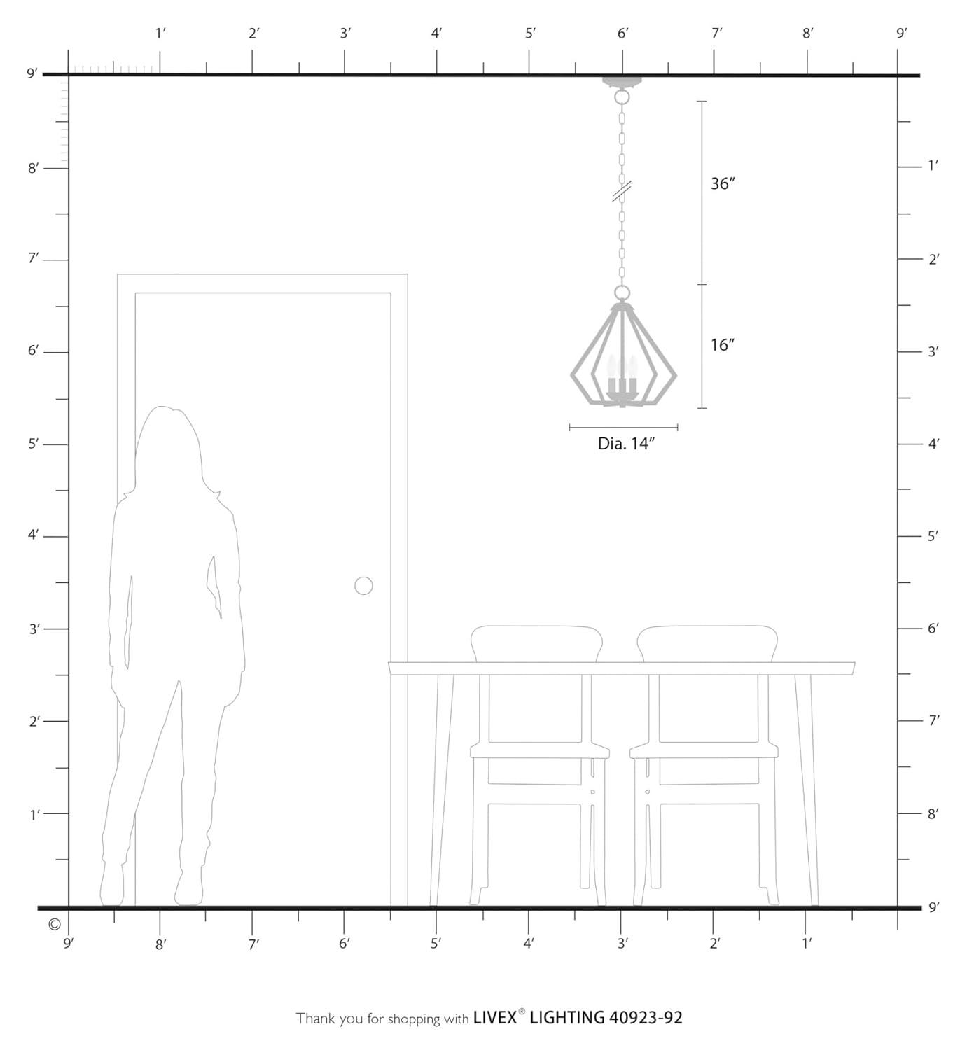 Livex Lighting Prism 3 - Light Chandelier in  Antique Brass