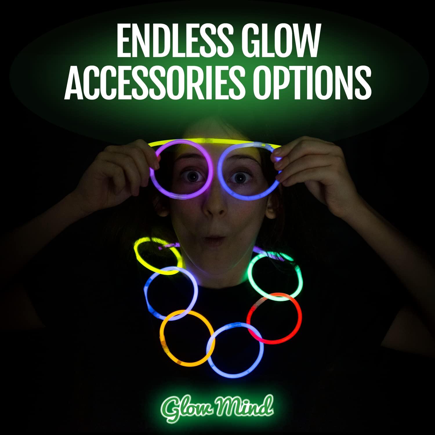 500 Ultra Bright Glow Sticks Bulk - Halloween Glow in the Dark Party Supplies Pack - 8" Glowsticks Party Favors with Bracelets and Necklaces