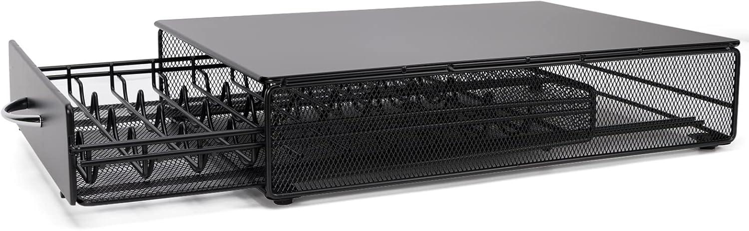 Coffee Pod Holder Storage Drawer Compatible With Nespreso Vertuoline/Lavazza Blue Capsules,40 Capacity Coffee Pods Storage Organizer for Vertuoline Pods for Coffee Station, Black.