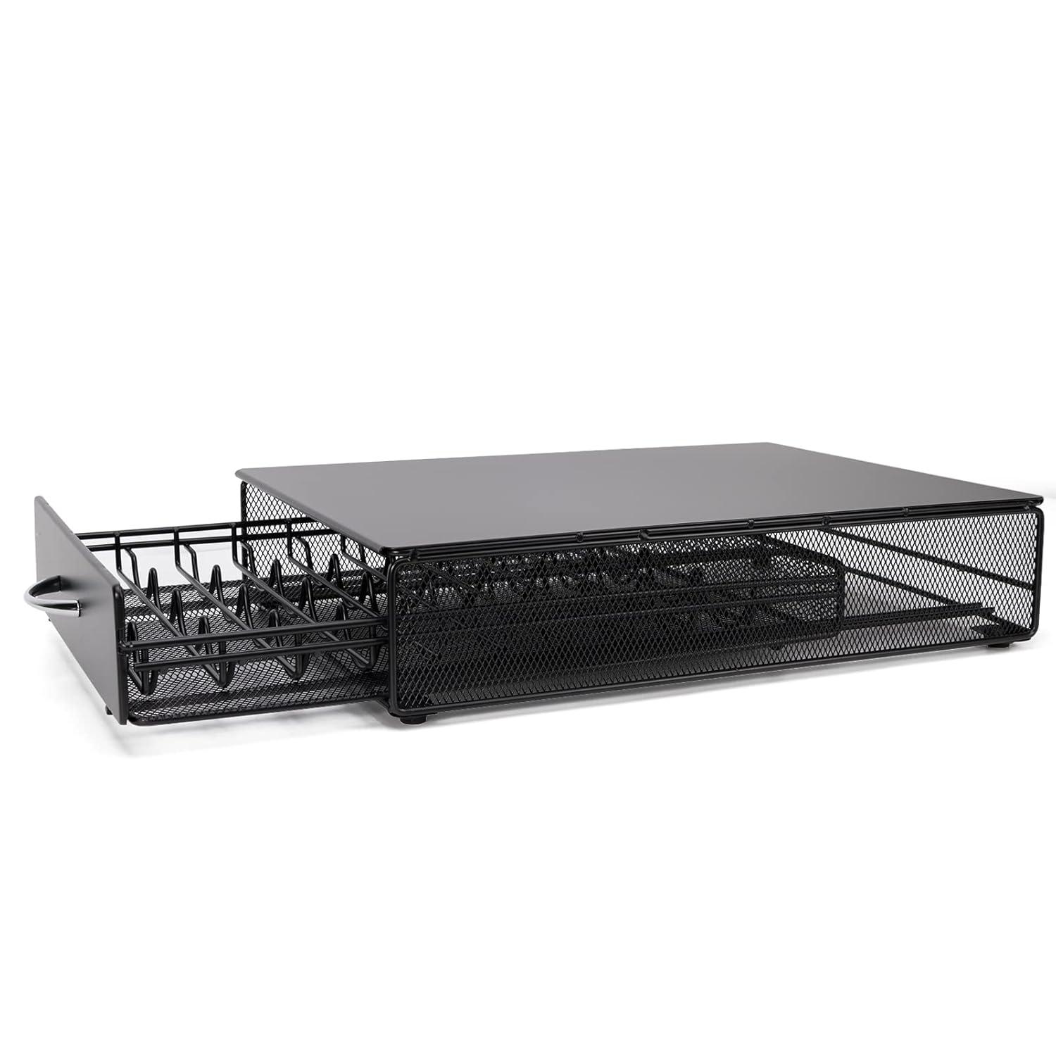 Coffee Pod Holder Storage Drawer Compatible With Nespreso Vertuoline/Lavazza Blue Capsules,40 Capacity Coffee Pods Storage Organizer for Vertuoline Pods for Coffee Station, Black.