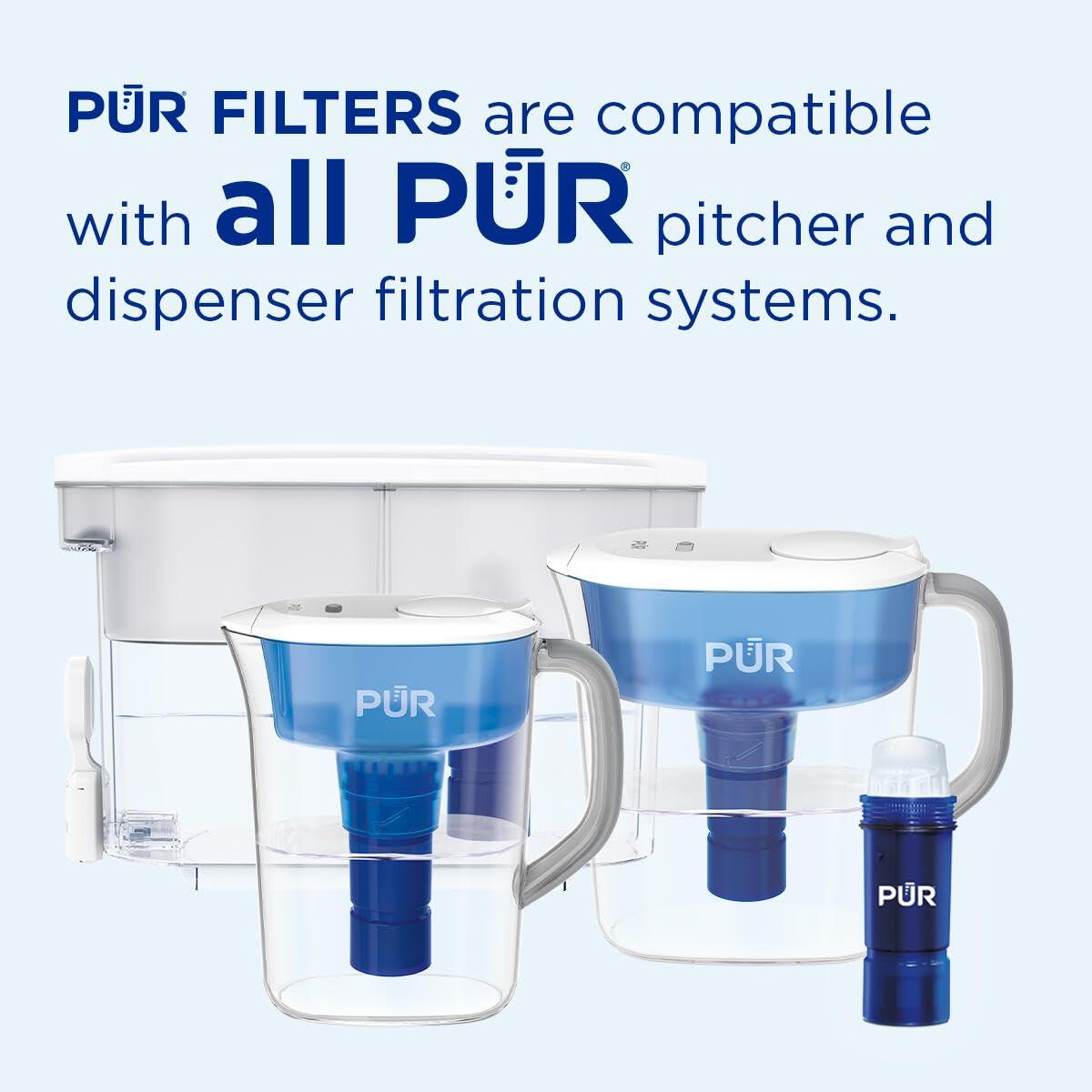 PUR PLUS 7 Cup Water Pitcher with Lead Reducing Filter, White, W 9.6" x H 10.1" x L 4.5", PPT711W