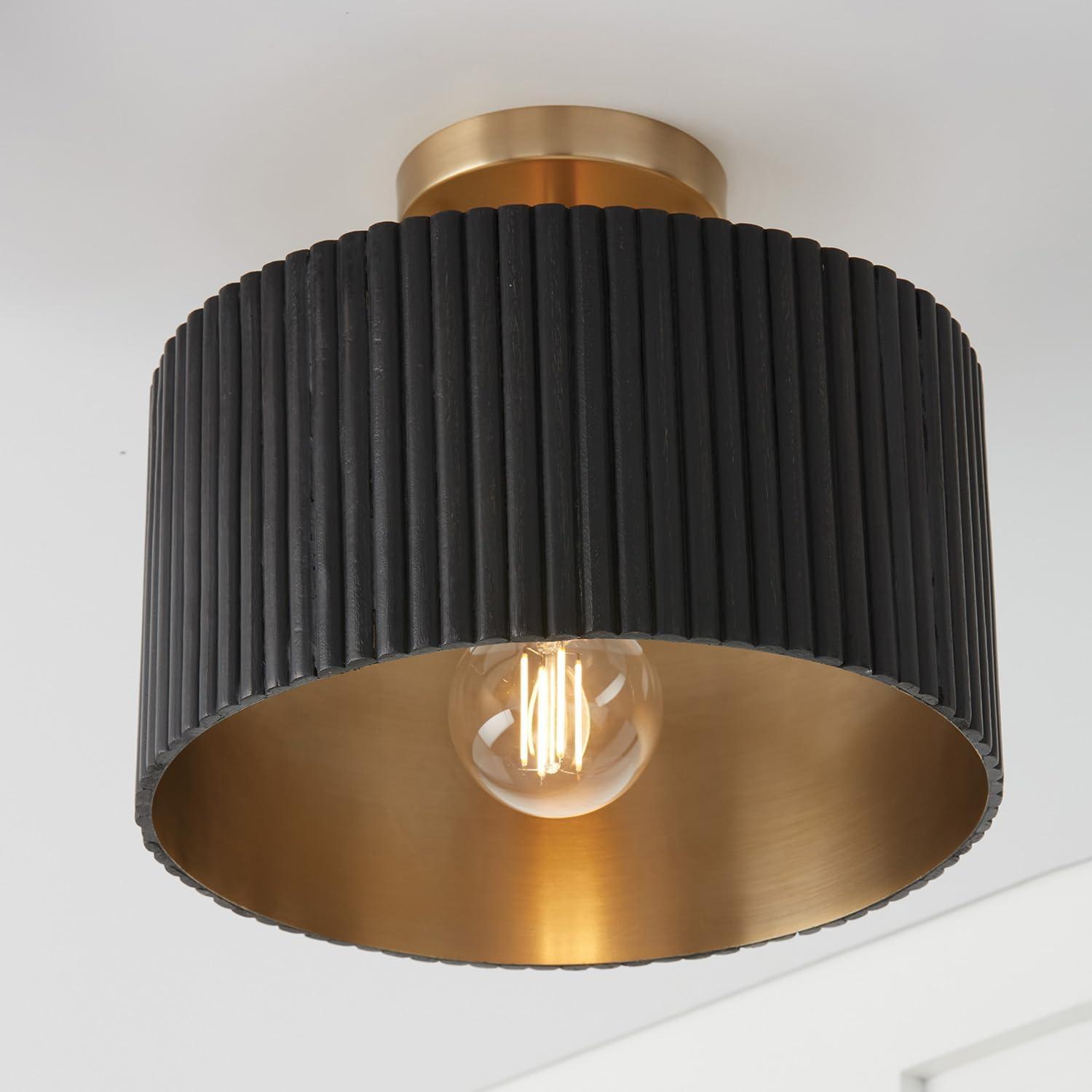 Donovan 1 - Light Black Drum Pendant