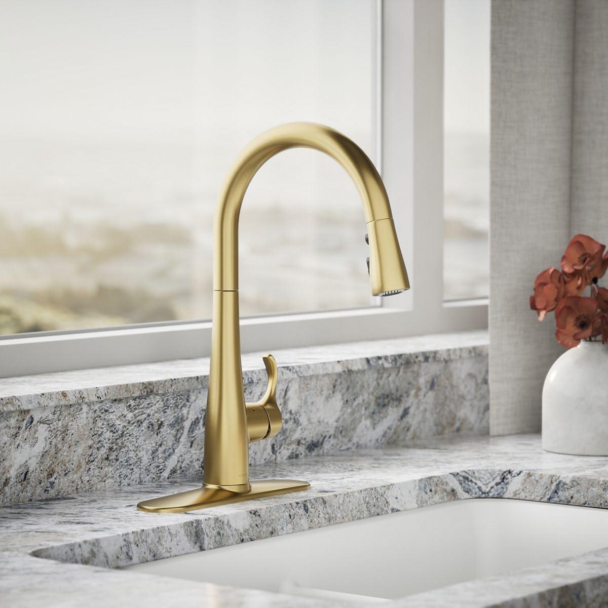 Simplice Touchless Pull-Down Kitchen Sink Faucet with Three-Function Sprayhead