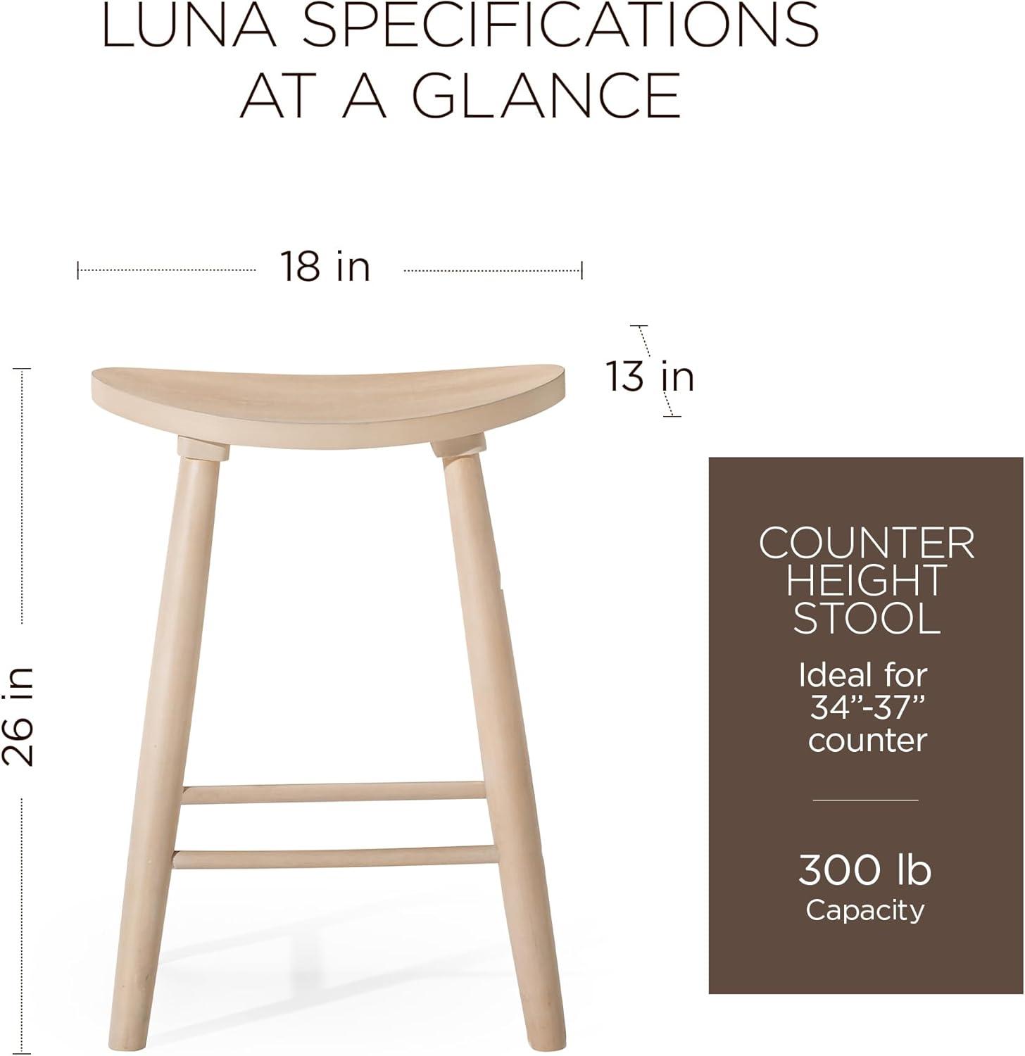 Luna Light Oak Wood Backless Counter Stool