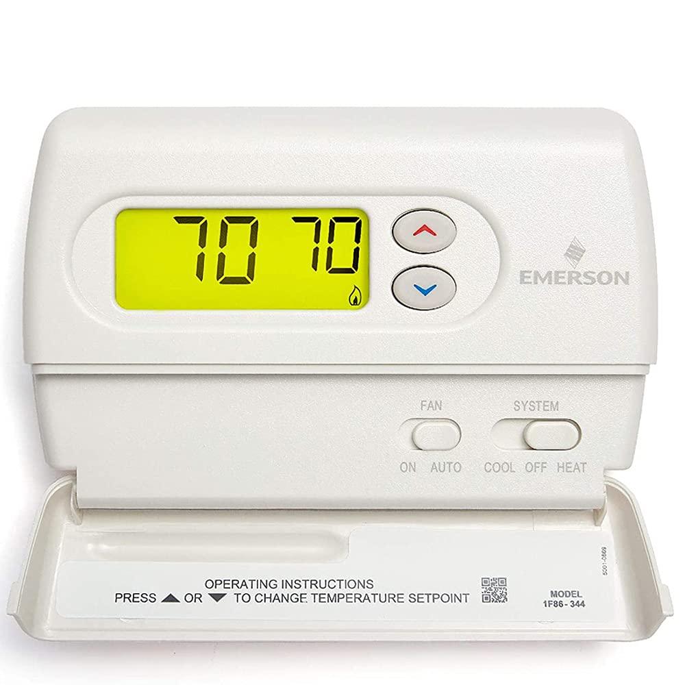 White-Rodgers 1F86-344 White LCD Battery Thermostat