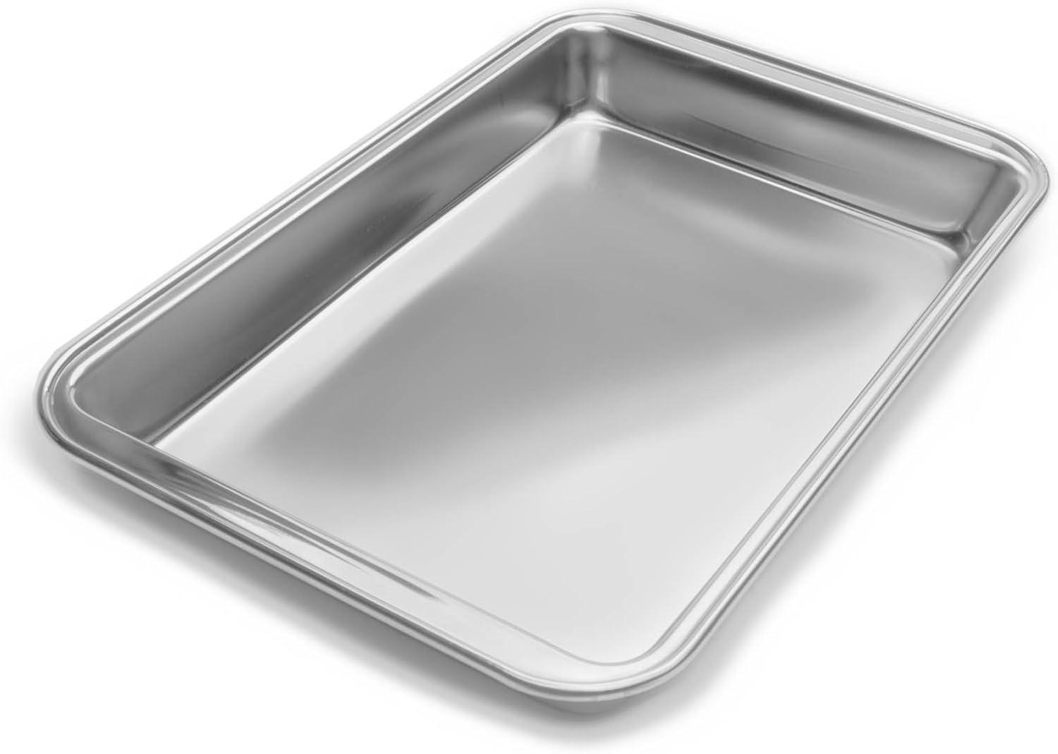 Fox Run Brands Stainless Steel Baking Pan, 11-Inch x 7-Inch Bake Surface