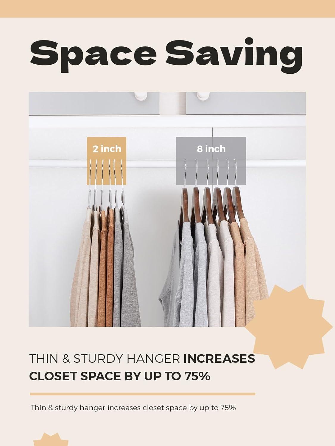 SONGMICS Coat Hangers Non-Slip Clothes Hangers Space-Saving Plastic Hangers 360°Swivel Rose Gold Hook