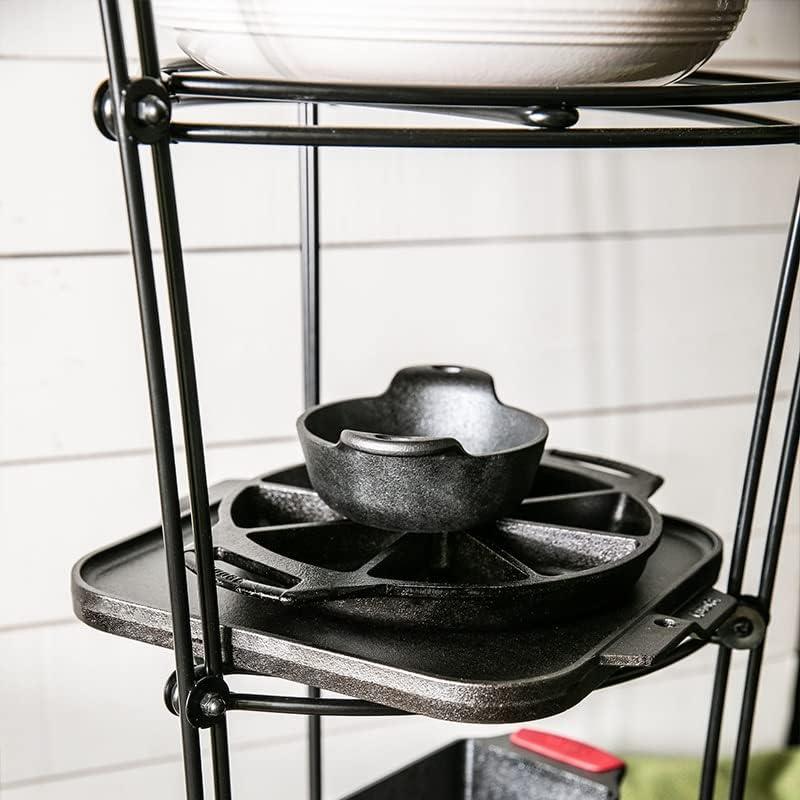 Matte Black 6-Tier Metal Cookware Storage Tower