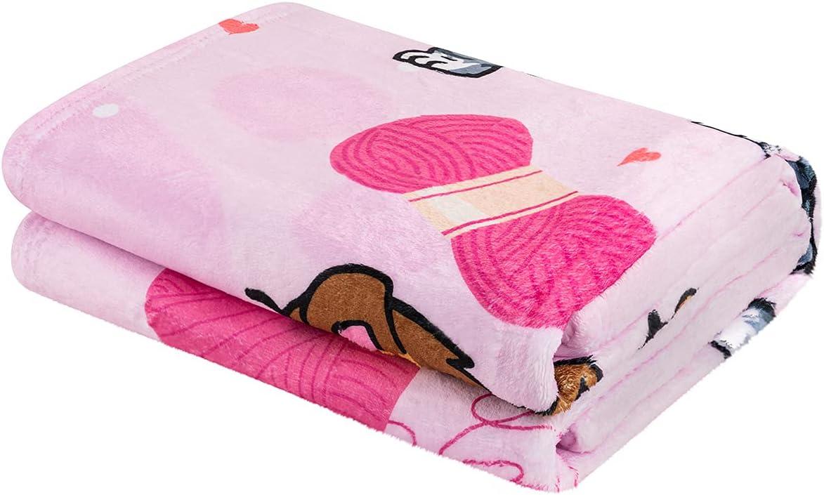 Cat Throw Blanket, Super-Soft Adorable Extra-Large Kitty Cat Blanket for Women, Teens, Kids, Girls, Kittens and Cat Lovers, Fleece Cats Blanket (50in x 60in) Warm and Cozy Throw for Bed Couch or Sofa