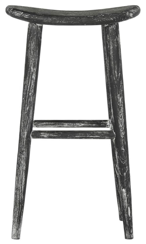 Colton Wood Bar Stool - BST1001 - Black/White Wash/Sungkai Wood - Safavieh
