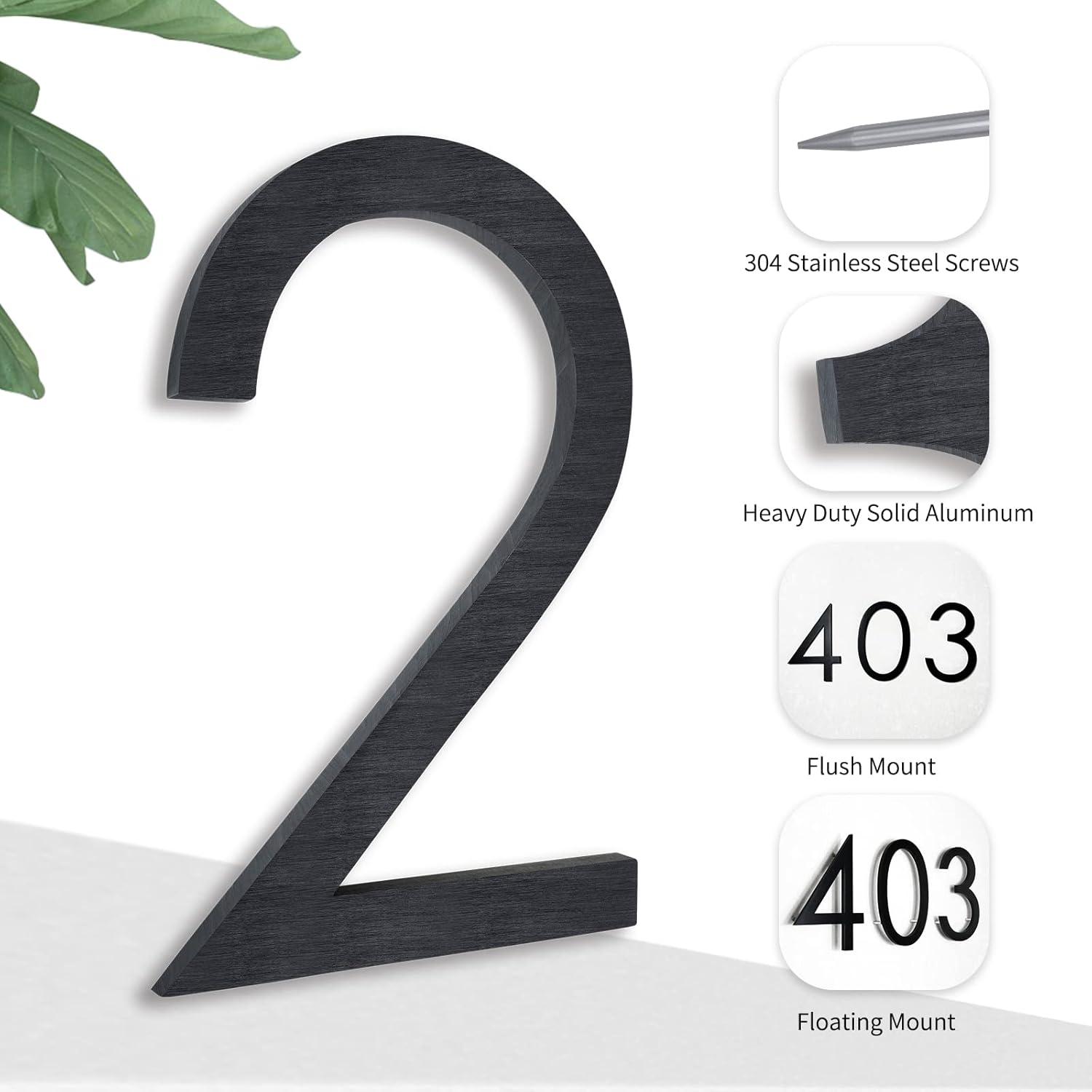 8 inch Large Floating House Number, Modern House Number, Mailbox Numbers, Number Sign for House Outside