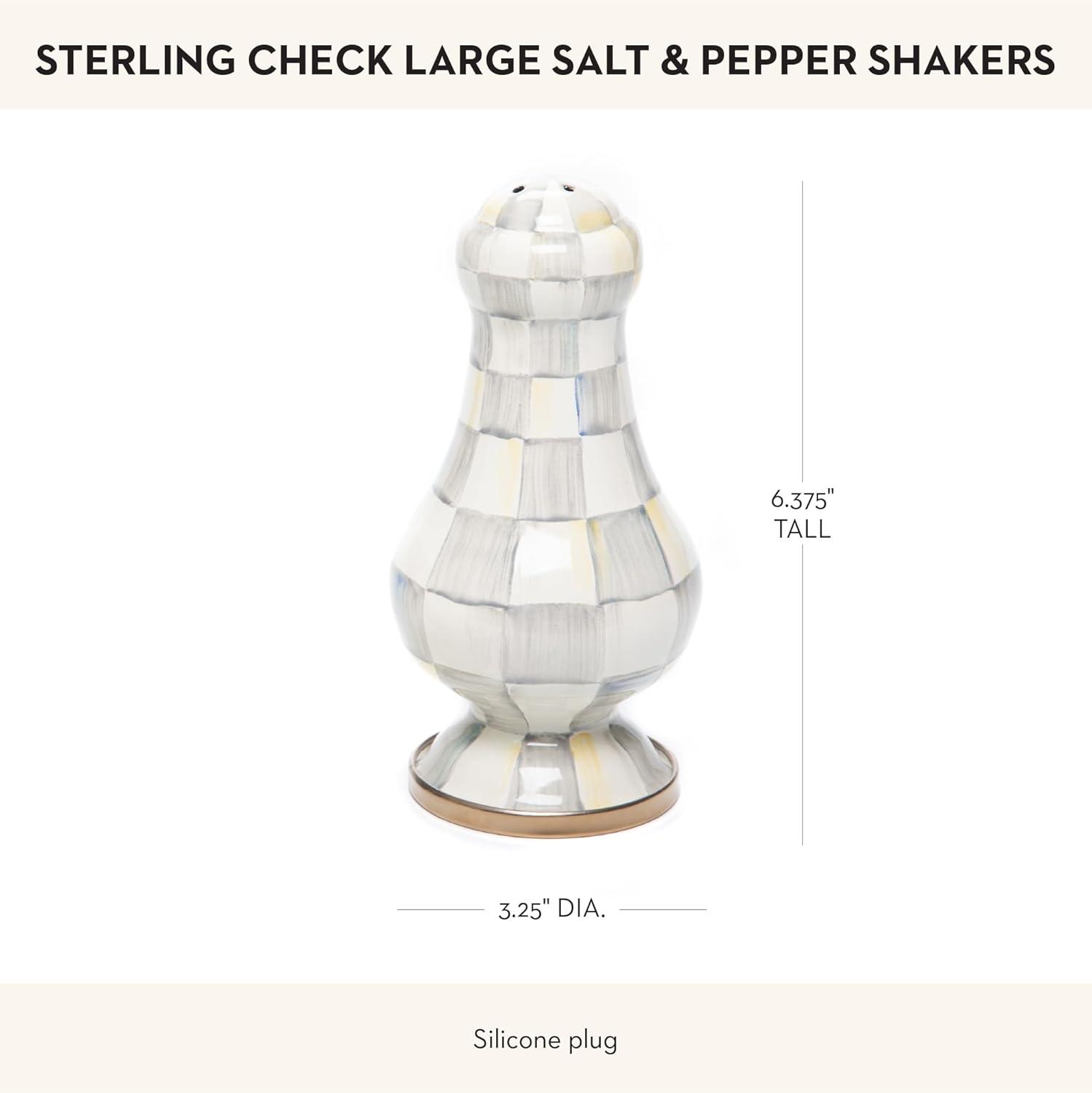 MacKenzie-Childs Sterling Check® Large Salt & Pepper Shakers (Set of 2)