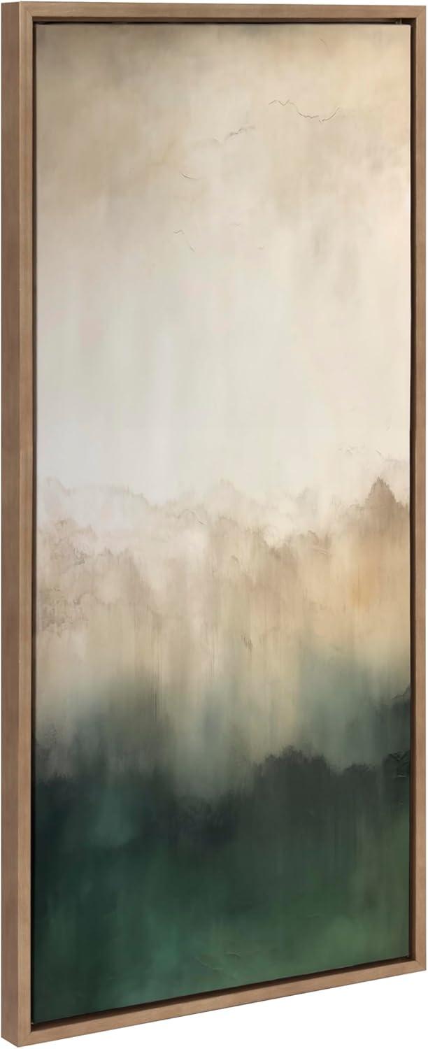 Kate & Laurel All Things Decor 18"x40" Sylvie Green Mountain Abstract II Framed Canvas by Amy Lighthall Gold