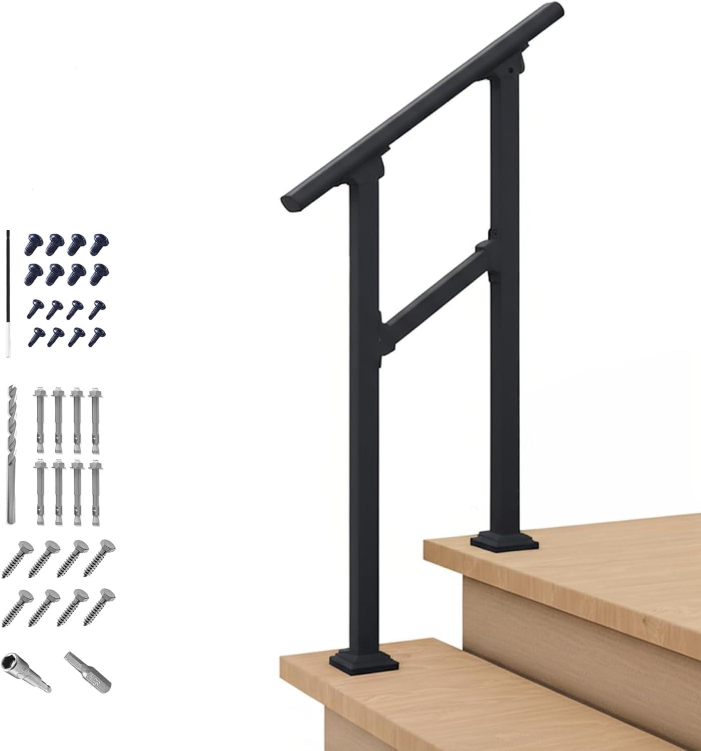 CR Home Hand Rails for Outdoor Steps for Porch, Deck, & Balcony Railing