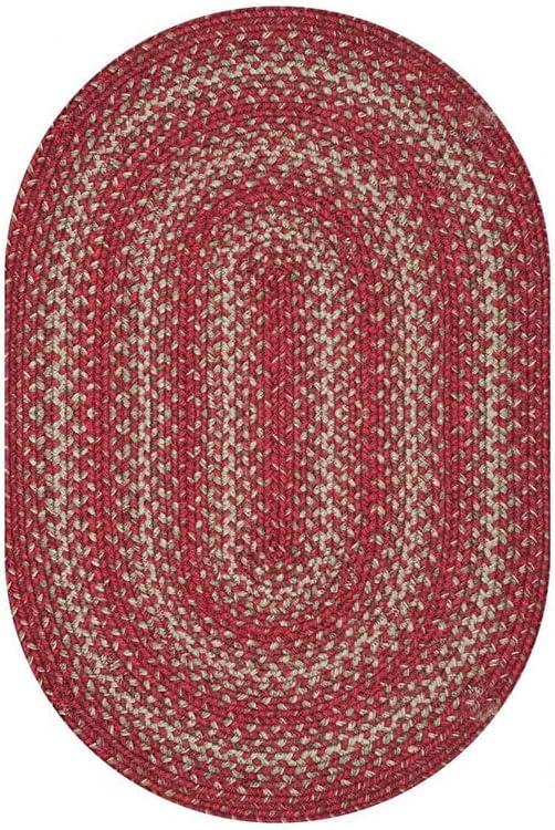 Apple Pie Red Oval Braided Jute Rug