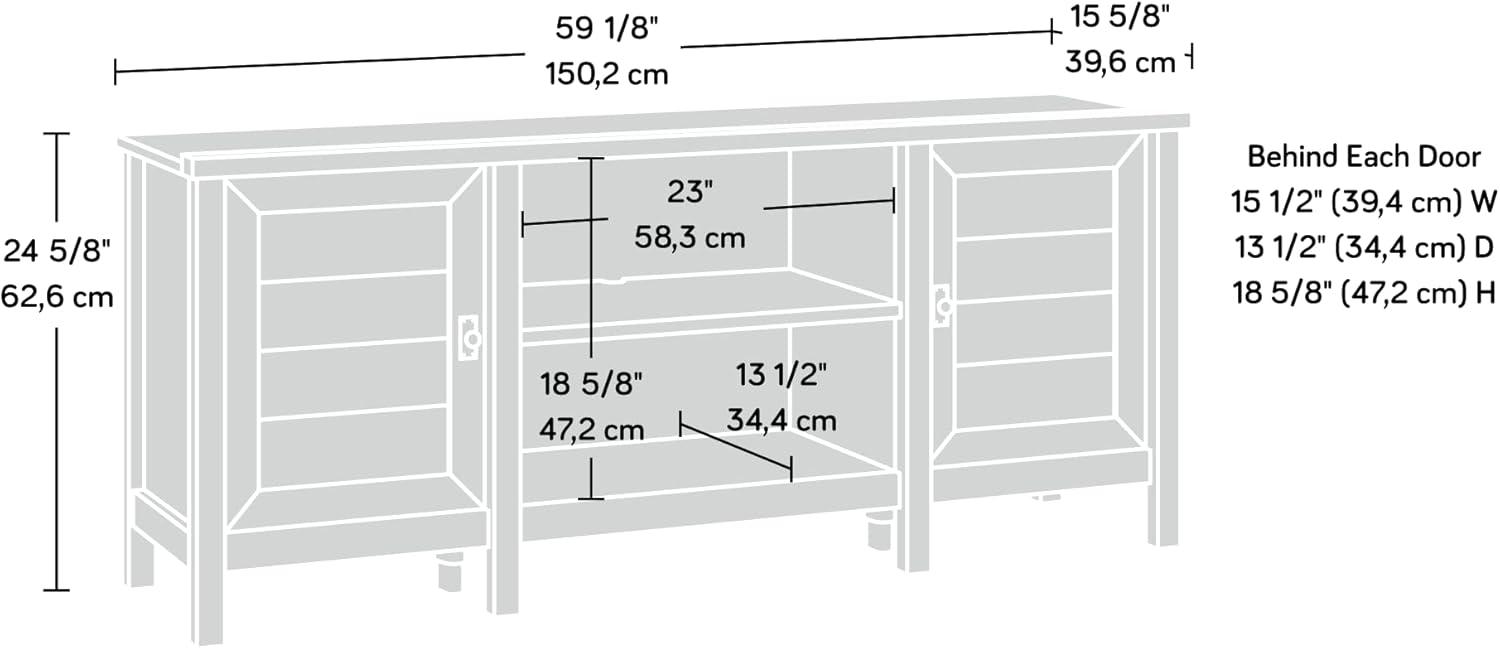 Mystic Oak 60" Farmhouse TV Stand with Cabinets