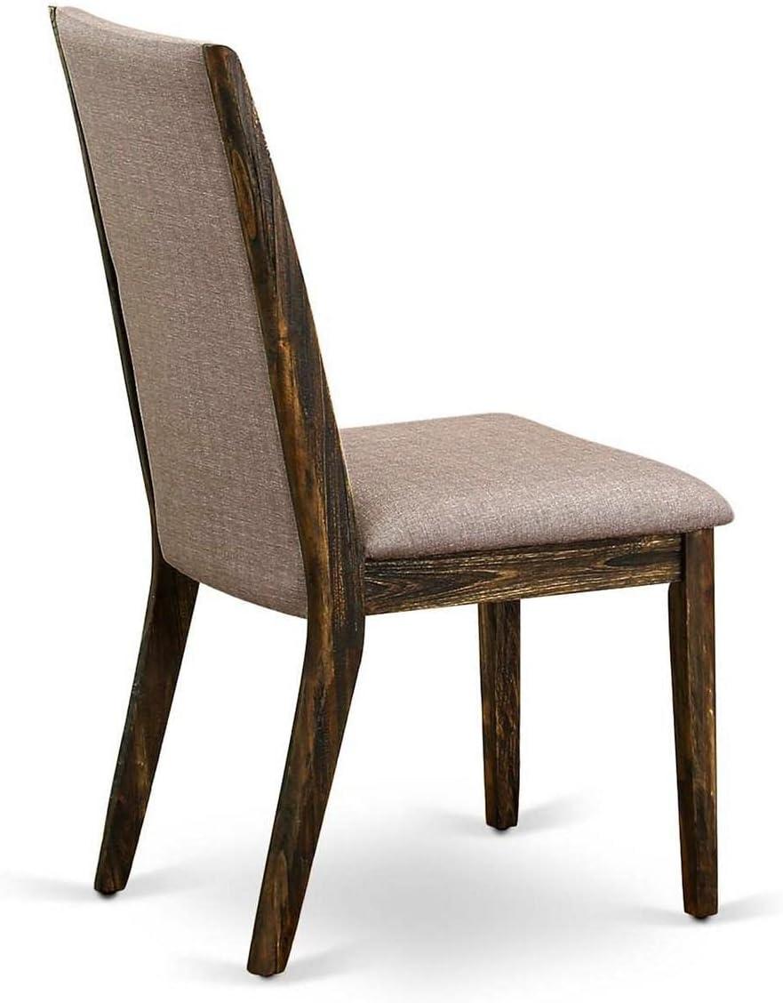 East West Furniture Lancy 39" Fabric Dining Chairs in Jacobean/Brown (Set of 2)