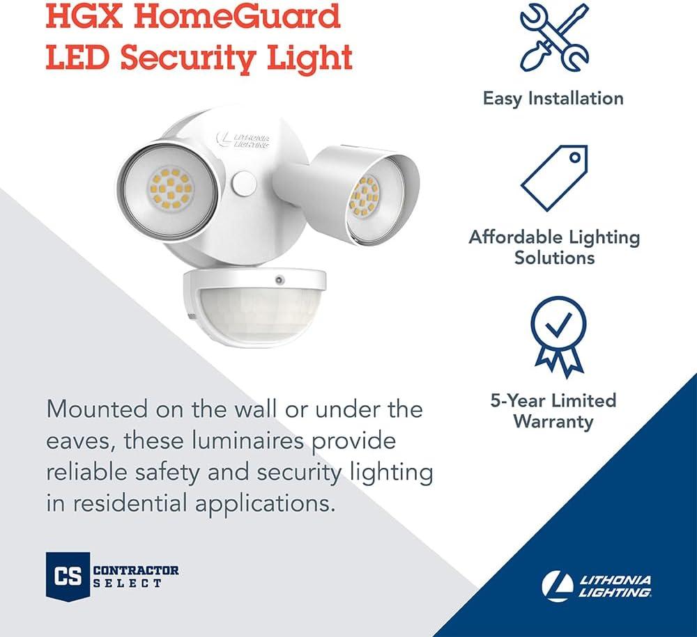 2 - Head Hardwired Outdoor Security Flood Light