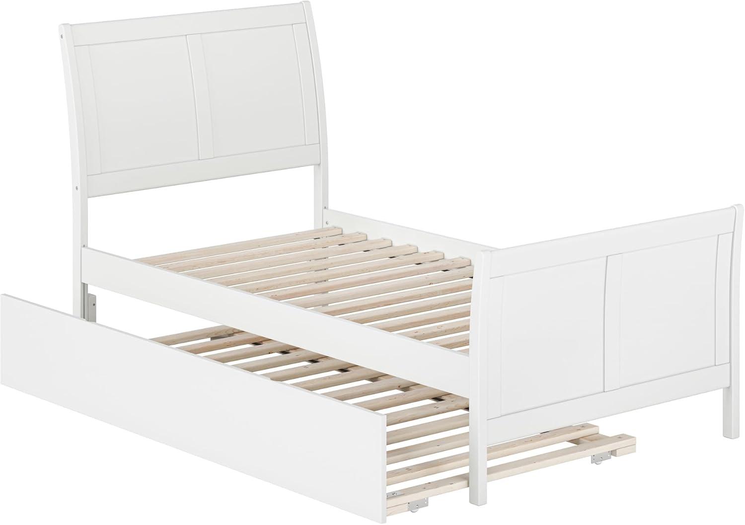 Portland Platform Bed with Matching Foot Board with Twin Size Urban Trundle Bed, Multiple Colors, Multiple Sizes