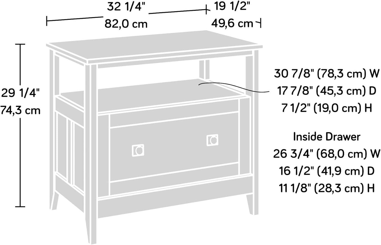 August Hill Open Shelf Lateral File Soft White - Sauder