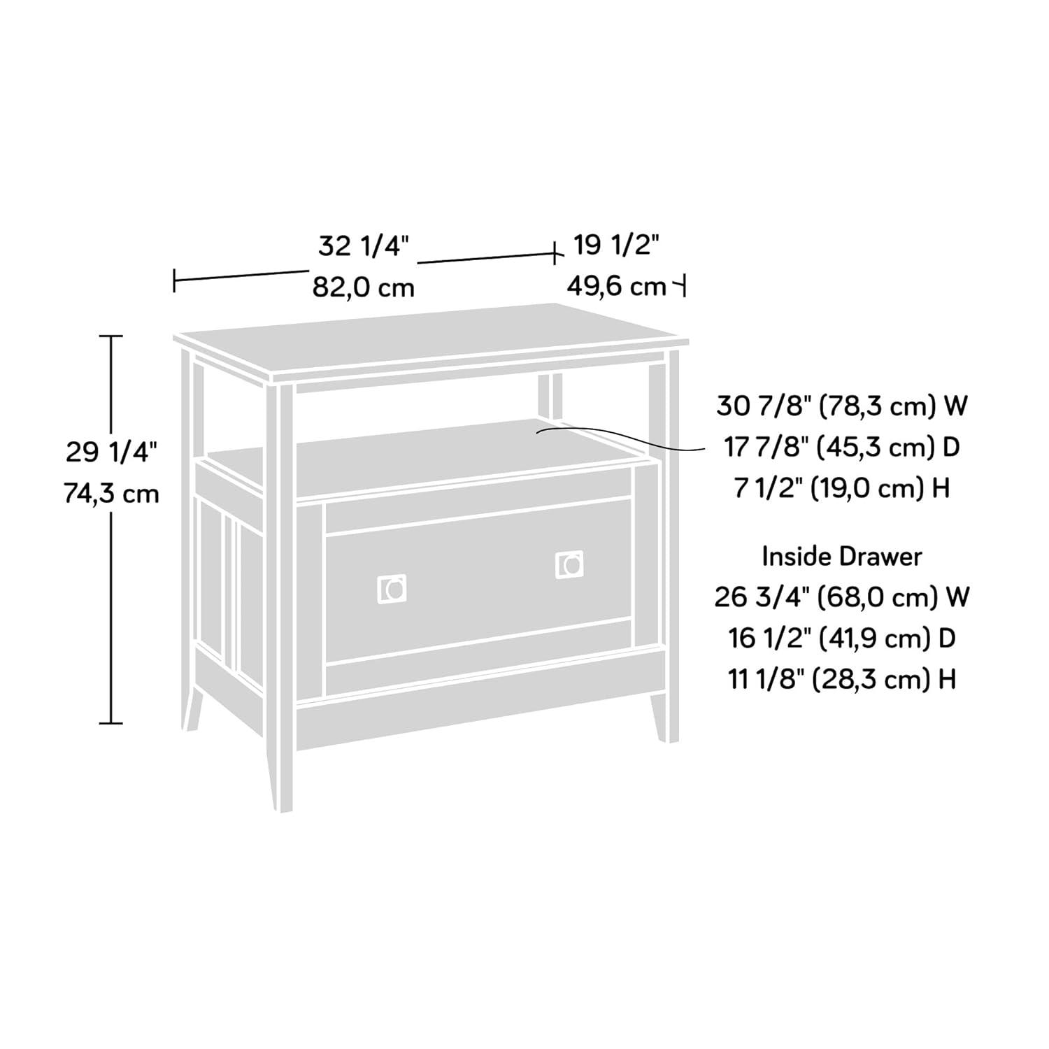 August Hill Open Shelf Lateral File Soft White - Sauder