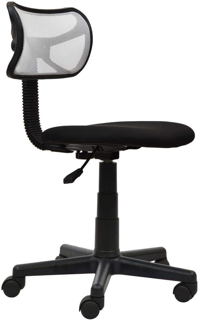 Adjustable White Mesh Swivel Task Chair for Students