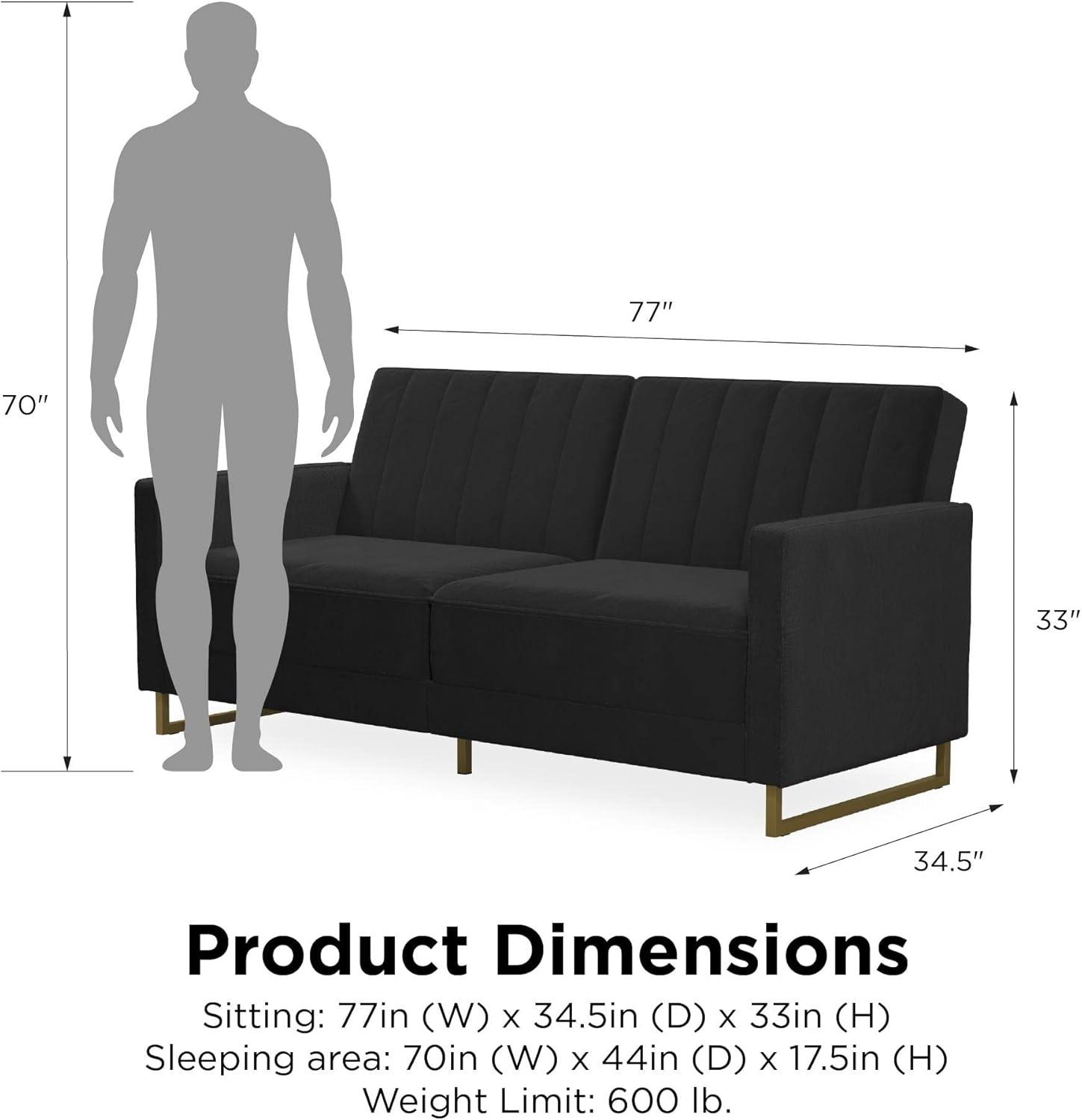 Skylar Full / Double 77'' Velvet Tufted Convertible Sofa