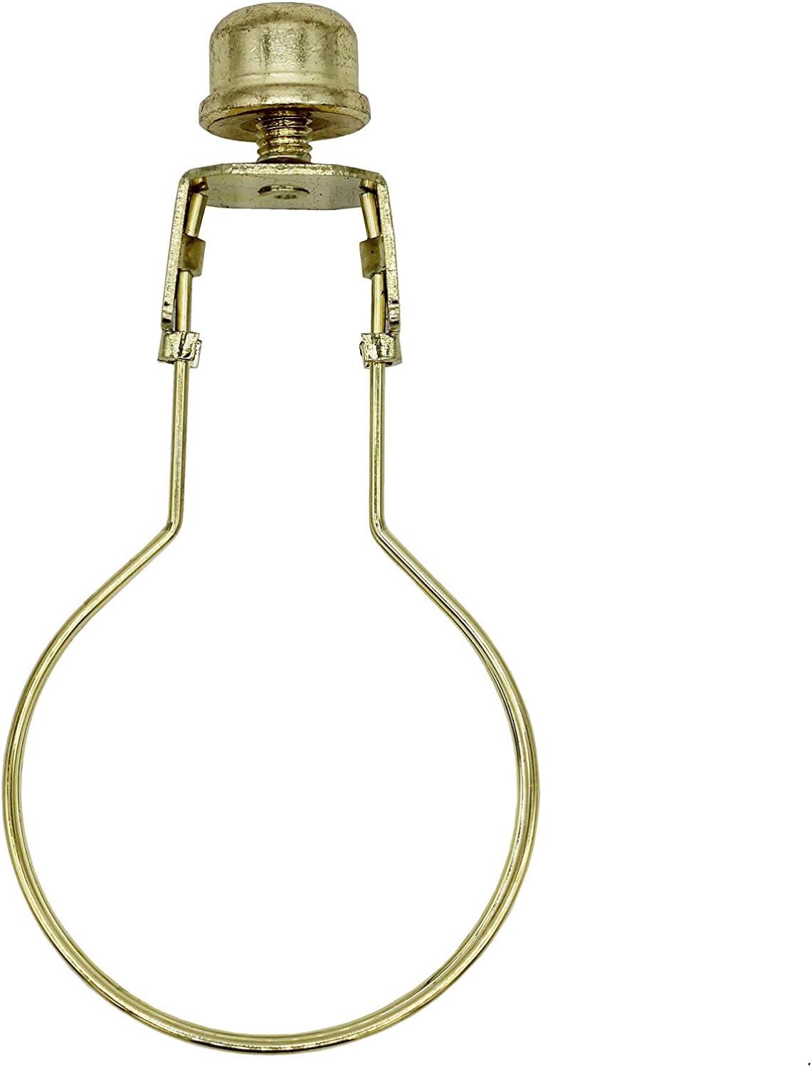 Creative Hobbies Lamp Shade Light Bulb Clip Adapter Clip on with Shade Attaching Finial Top, Gold Color