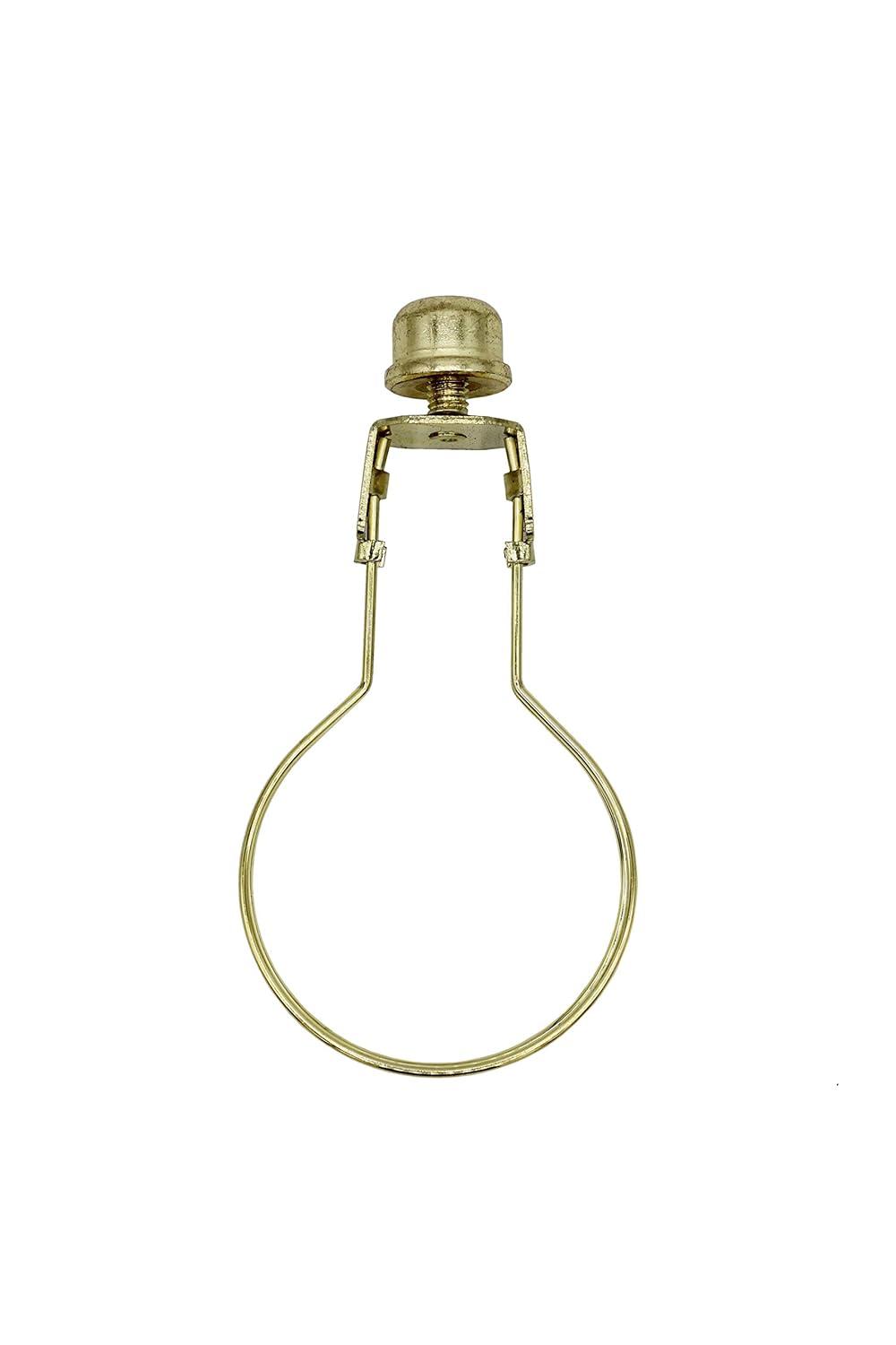 Creative Hobbies Lamp Shade Light Bulb Clip Adapter Clip on with Shade Attaching Finial Top, Gold Color