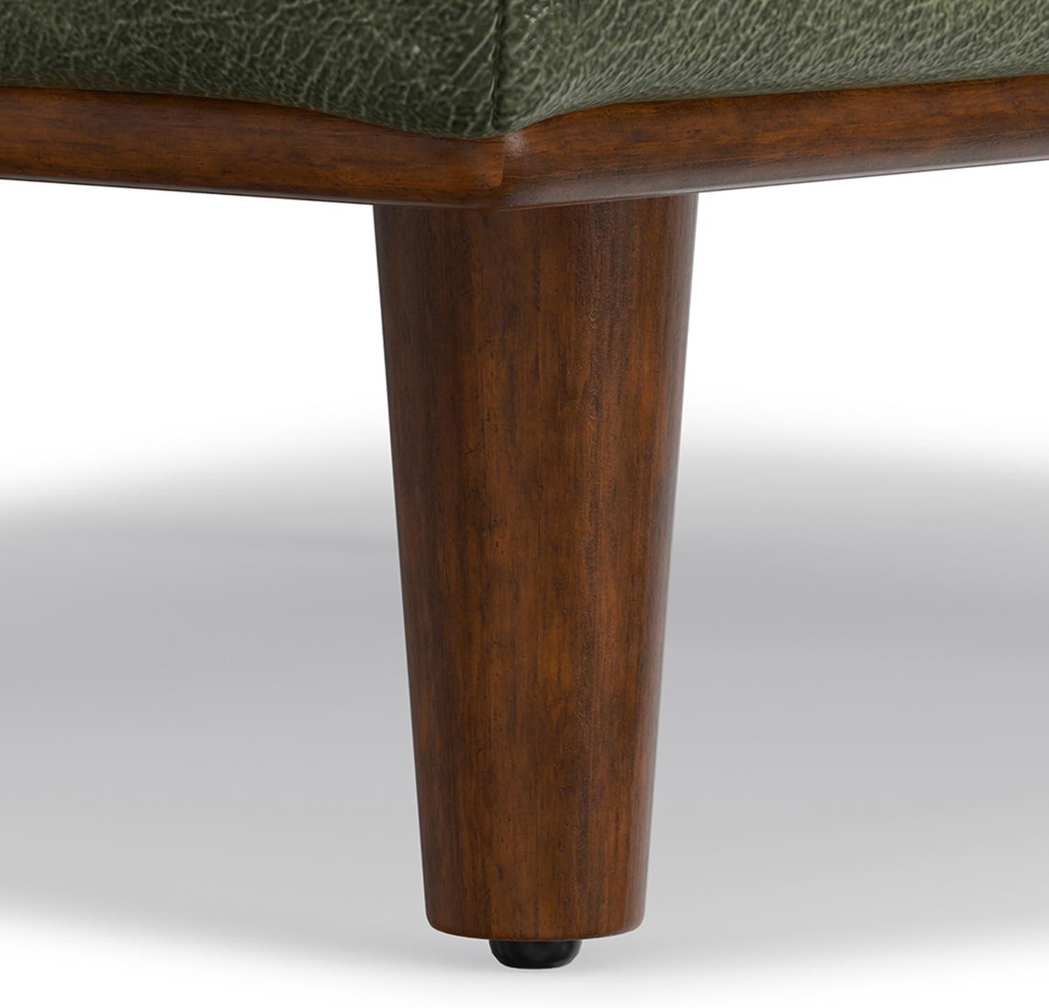 Morrison 49 inch Wide Mid-Century Modern Table Ottoman in Moss Green Genuine Leather