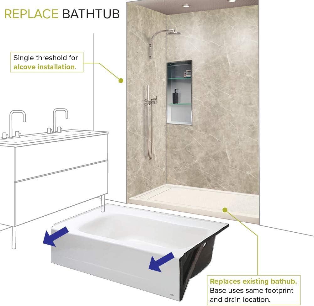 60'' W 32'' D Rectangular Single Shower Base