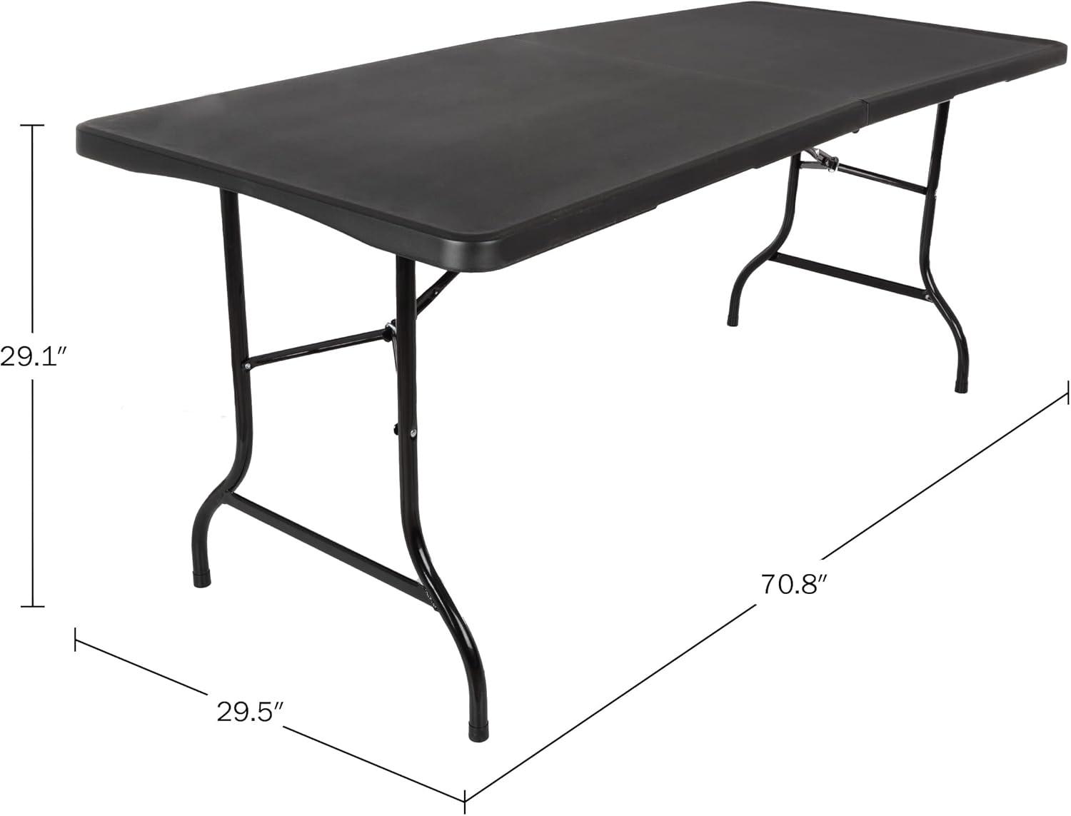 Hasting Home Adjustable Folding Table - Plastic Utility Tabletop