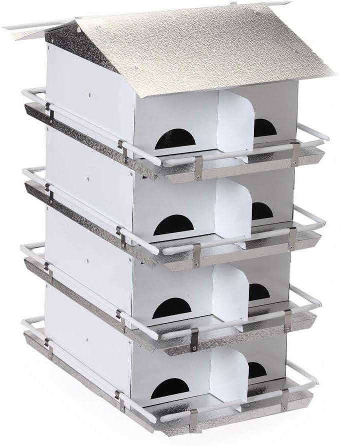 Purple Martin House with Starling Resistant Entrance Holes 4 Floor 16 Room Unassembled