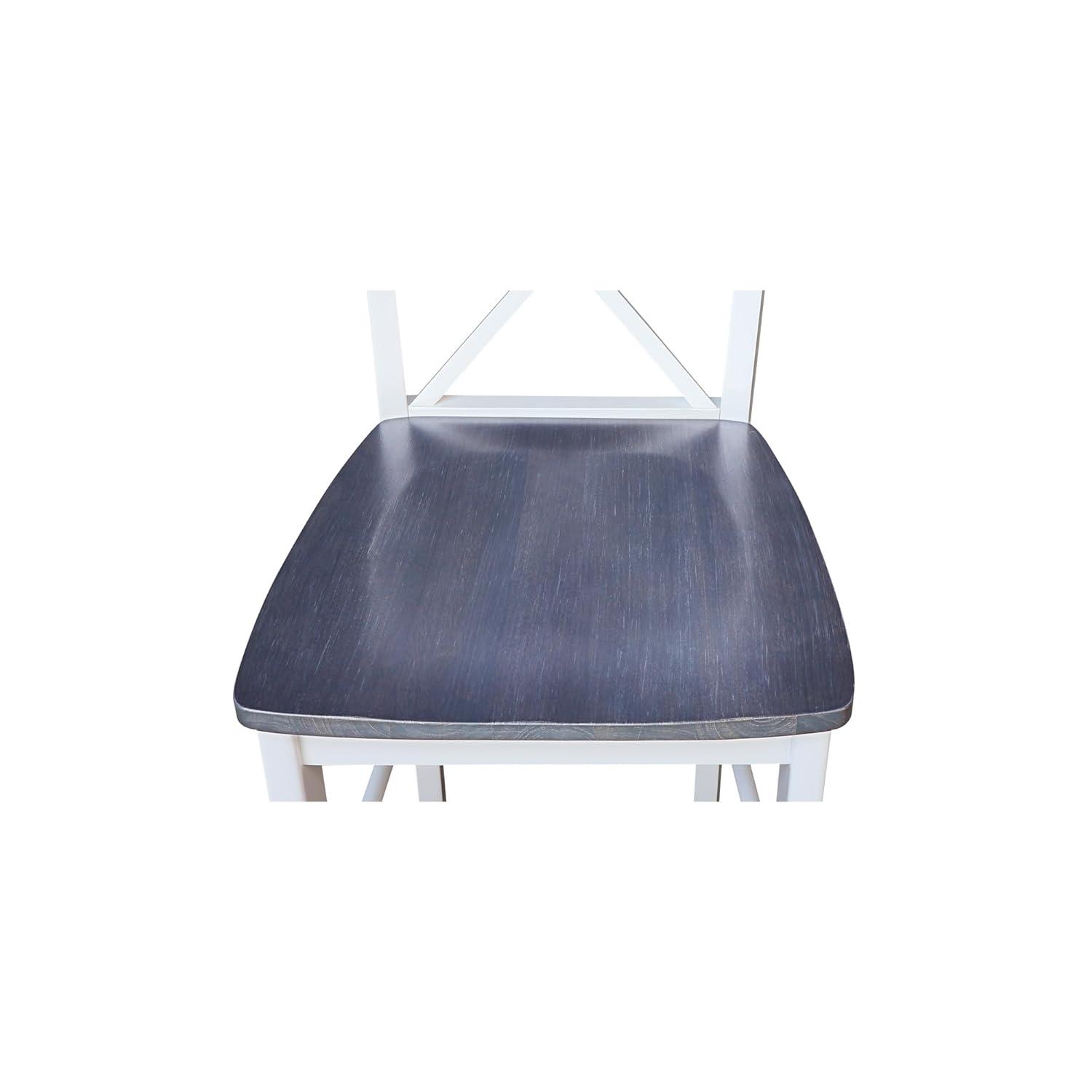 24&#34; X Back Counter Height Barstool Barstool White - International Concepts
